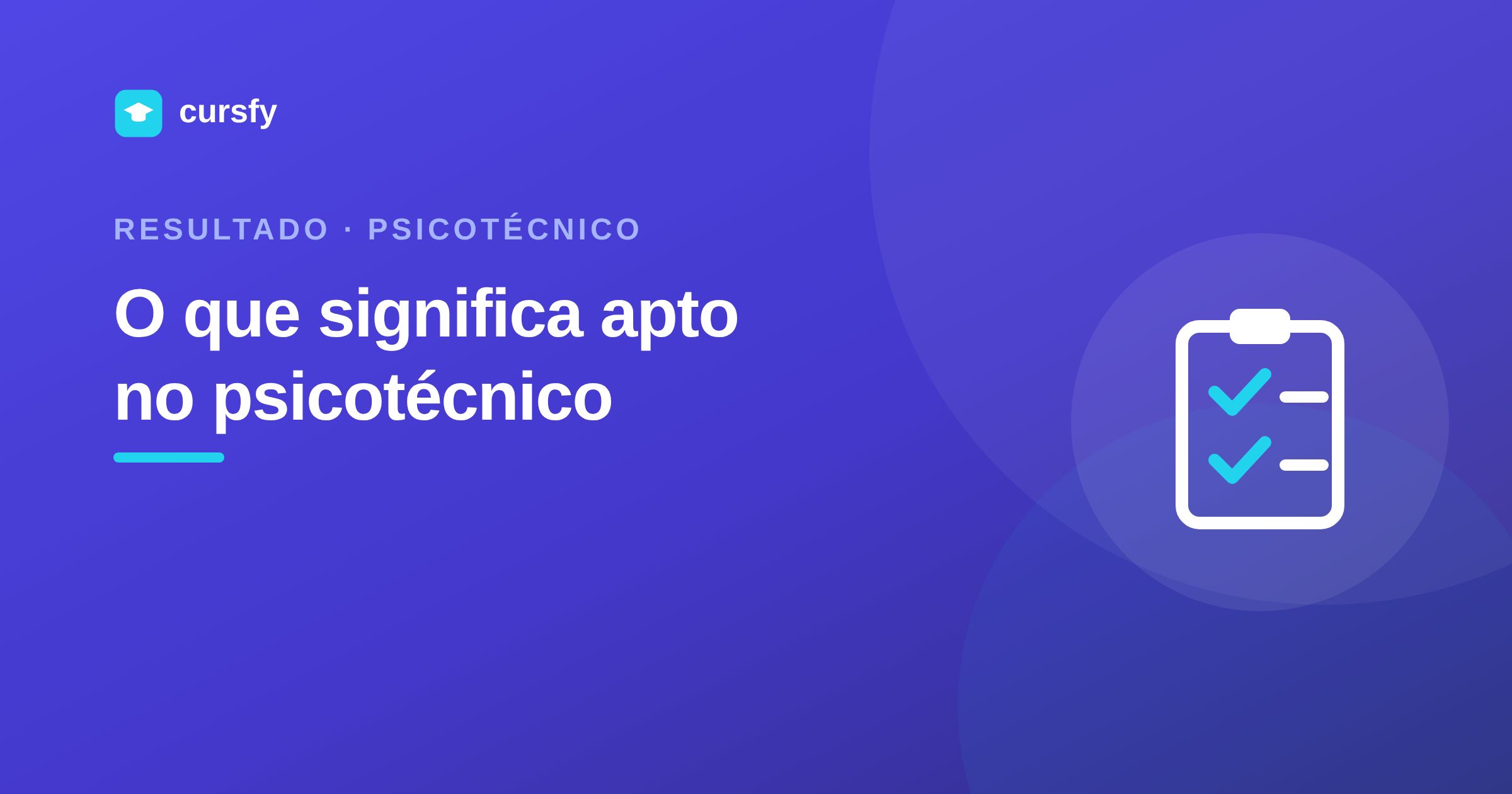 Ilustração sobre o resultado apto no exame psicotécnico da CNH, da Cursfy